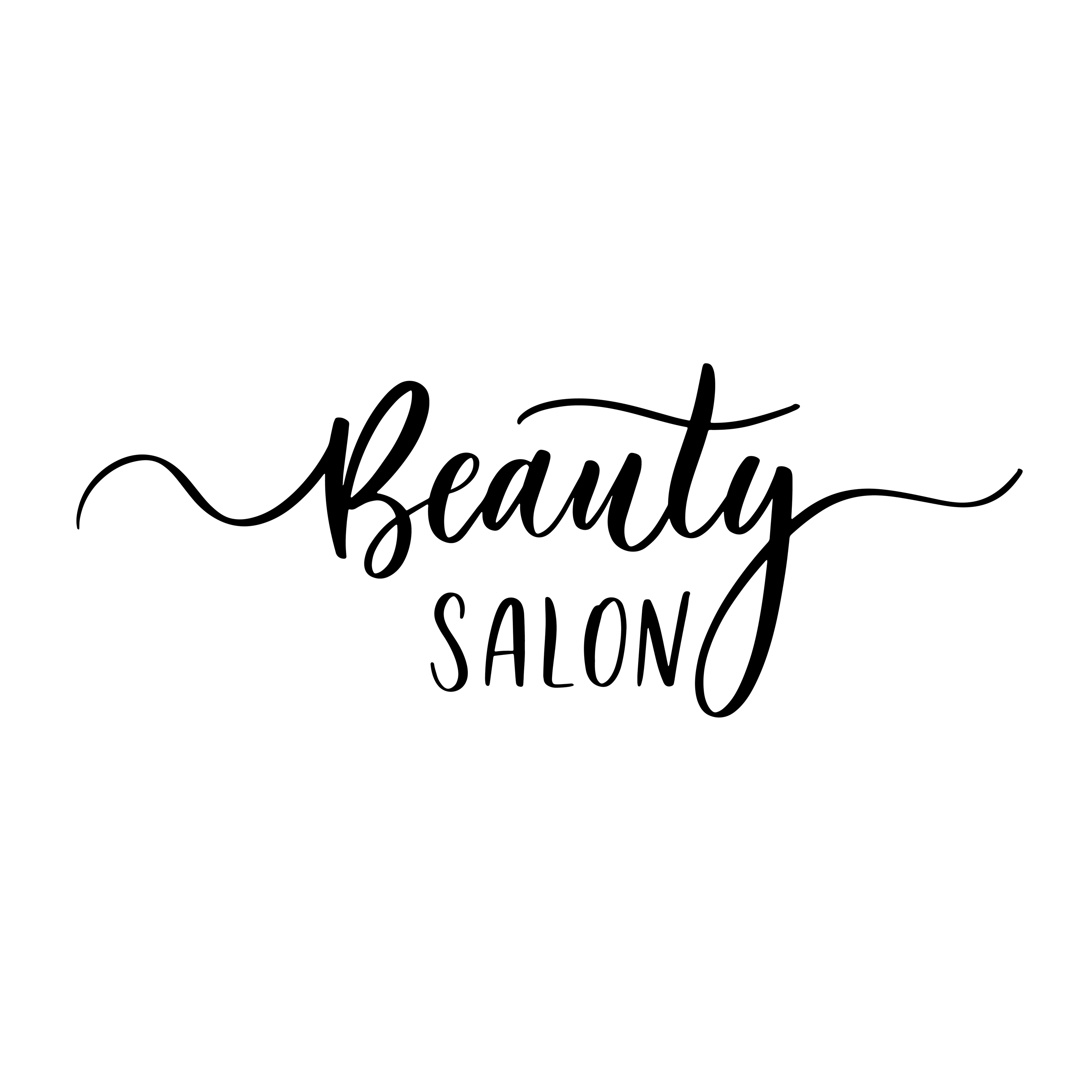 salão de beleza. inscrição caligráfica vetorial com linhas suaves para os  nomes e logotipos de empresas, etiquetas e lojas de design, salões de  beleza, cabeleireiros e seu negócio. 5334755 Vetor no Vecteezy